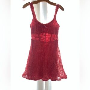 Red Lace Sleeveless Dress
